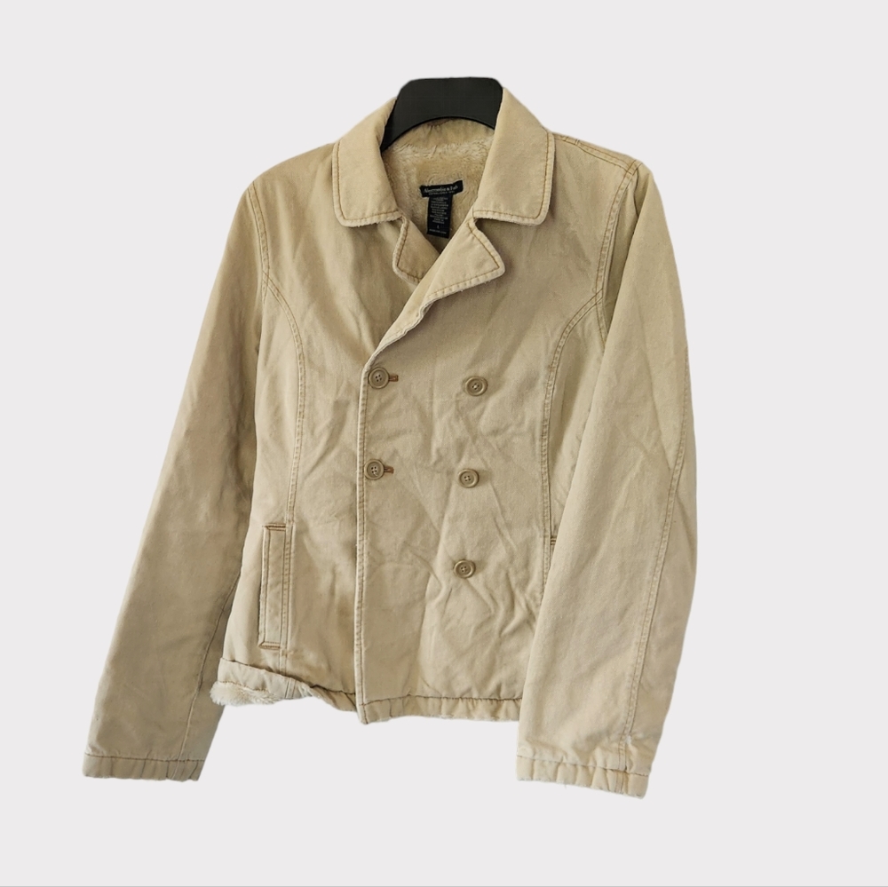 Abercrombie & Fitch Beige Peacoat